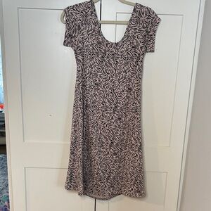 Women's Pink Zebra-Print Midi Dress